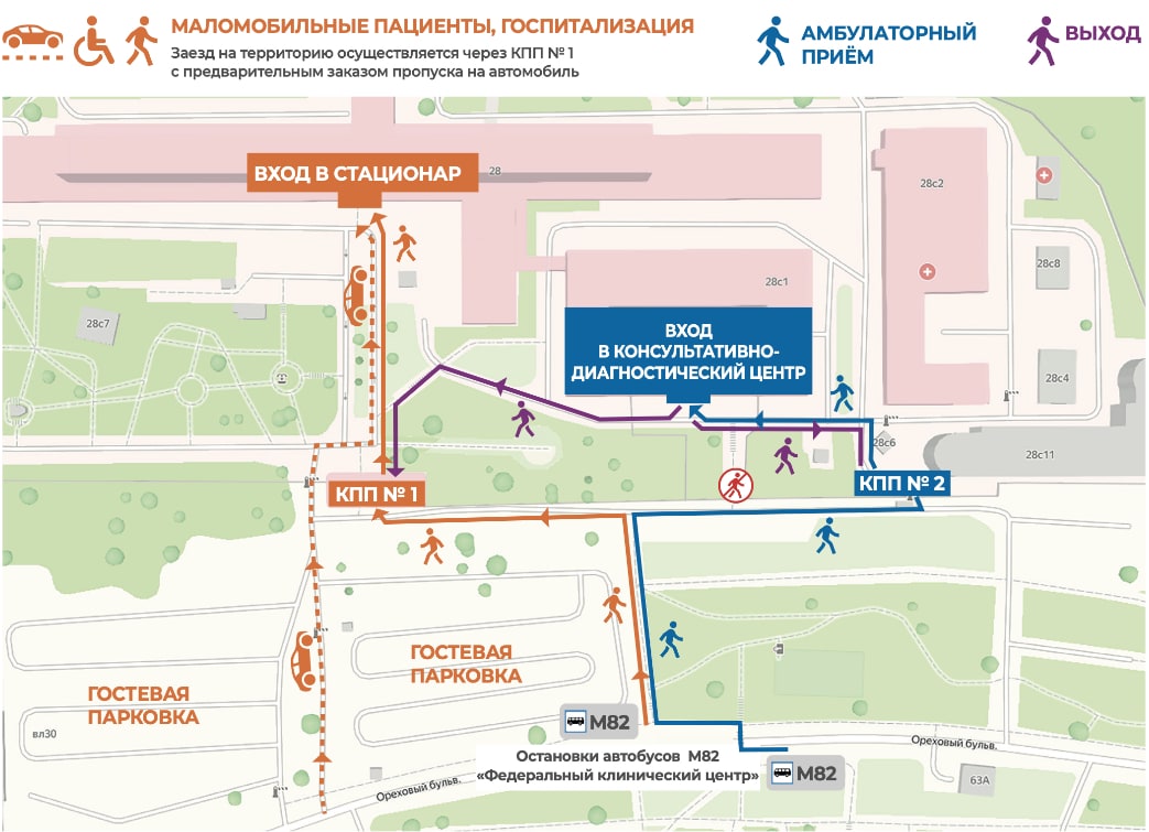 Схема прохода в консультативно-диагностический центр временно изменена